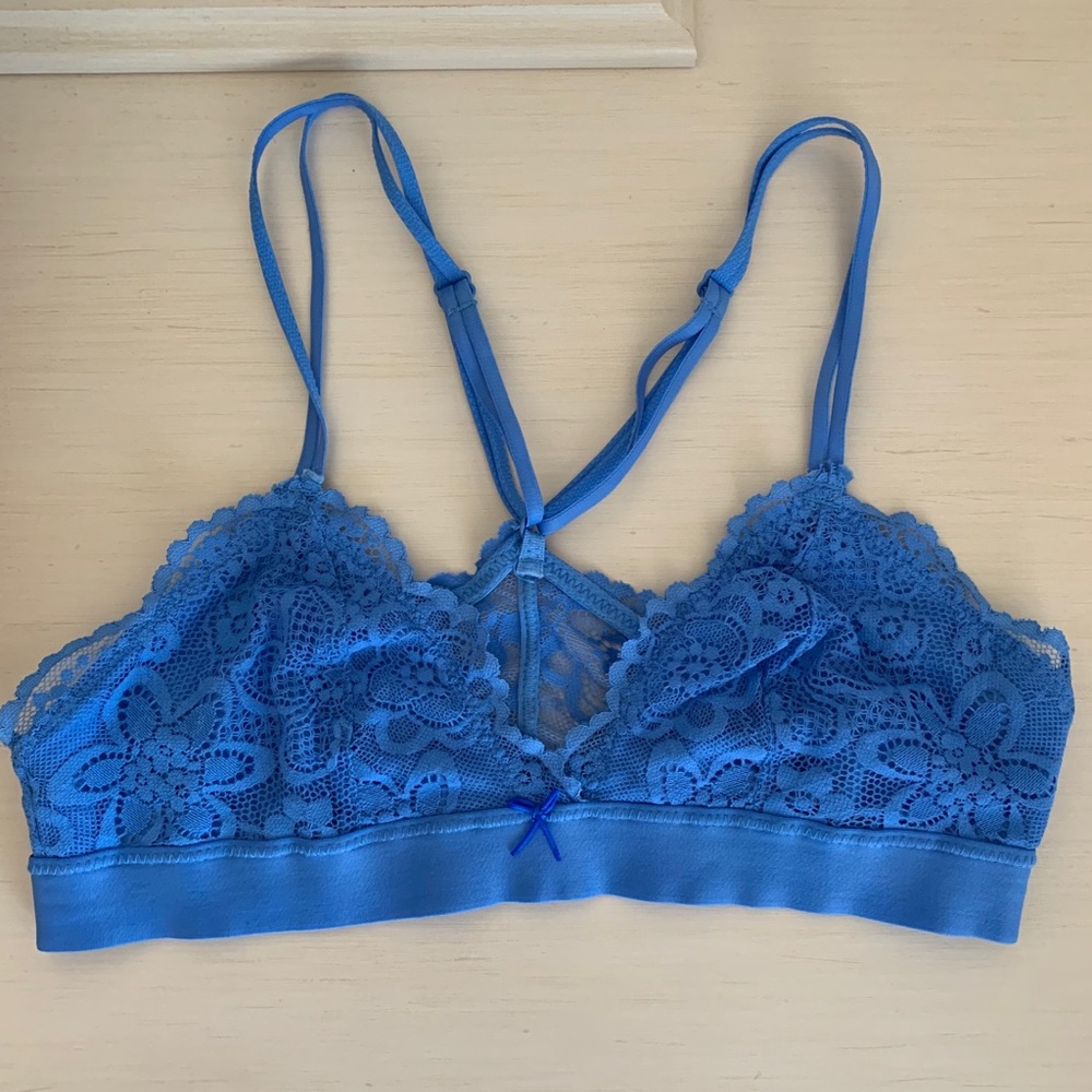 🌸 3/$10 Aerie Light Blue Lace Bralette - Picture 1 of 6